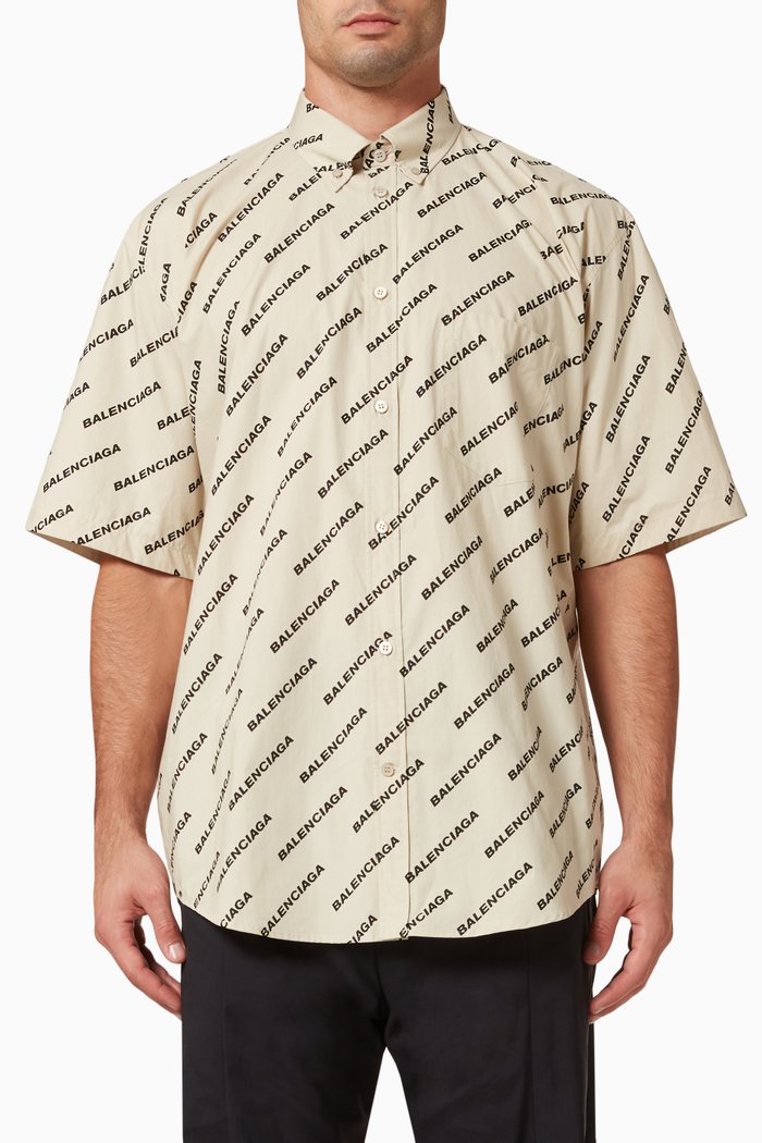 

Year of the Tiger Typo Shirt in Cotton Poplin, Neutral