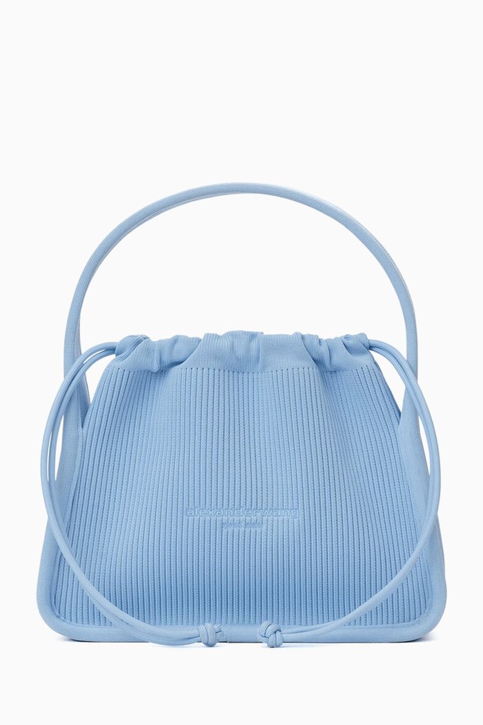 Small Ryan Bag in Rib Knit, Blue