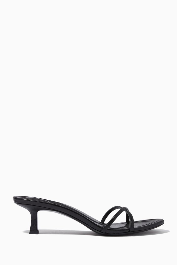 

Dahlia Mules in Leather, Black