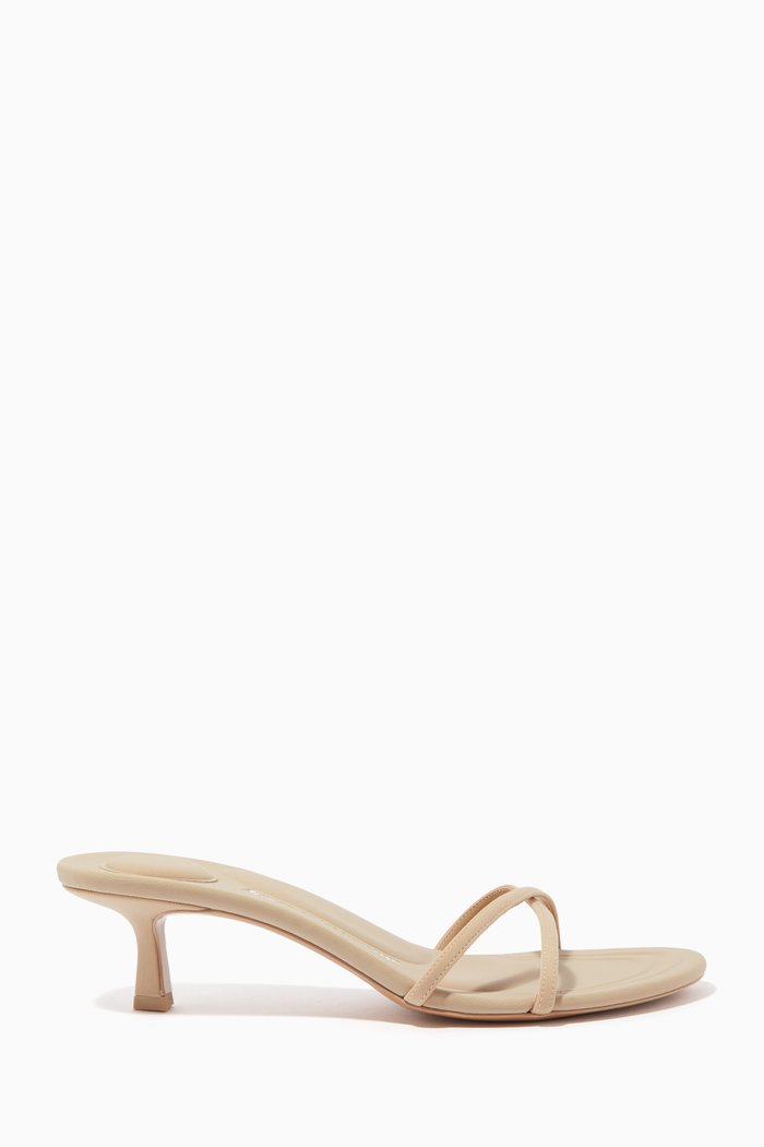 Dahlia Mules in Leather, Neutral