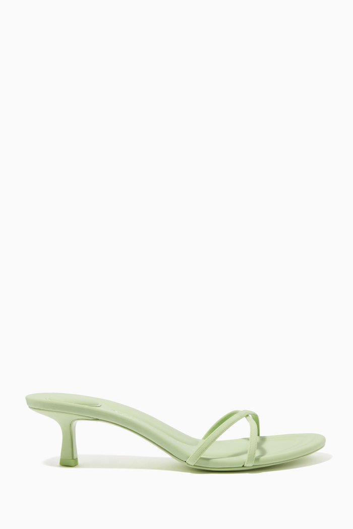 

Dahlia Mules in Leather, Green