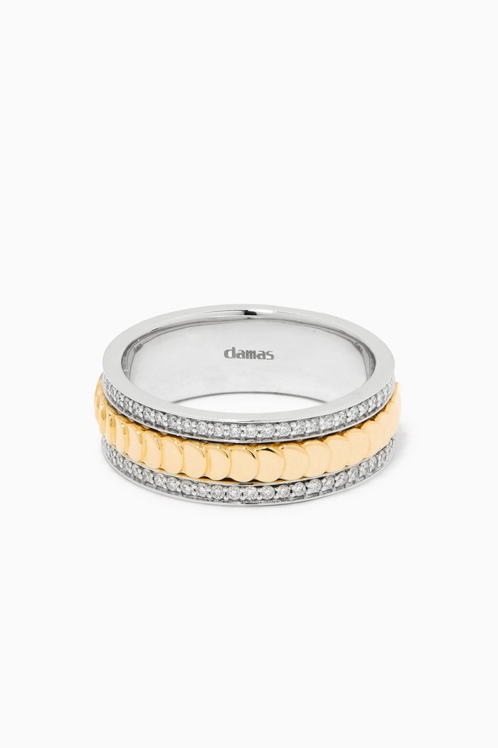 

Revolve Diamond Ring in 18kt Yellow & White Gold, Multicolour