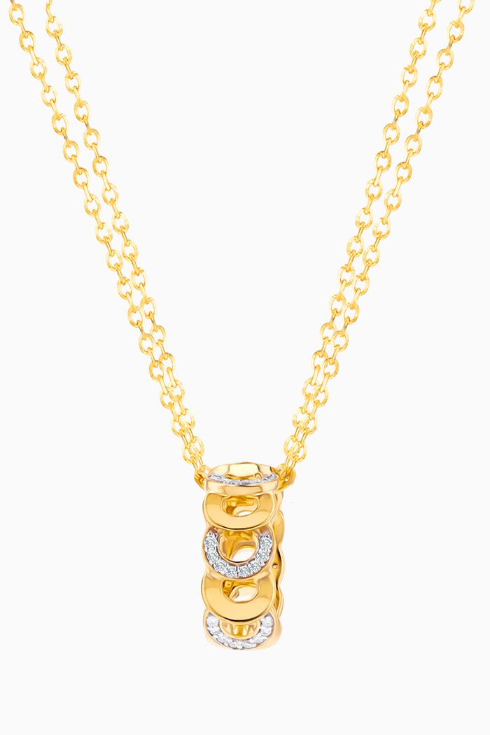 Revolve Diamond Pendant Chain in 18kt Yellow Gold