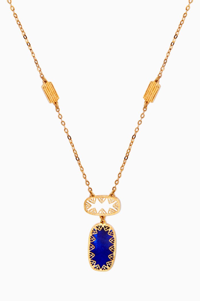 Amelia Magical Dusk Mother of Pearl Necklace in 18kt Yellow Gold