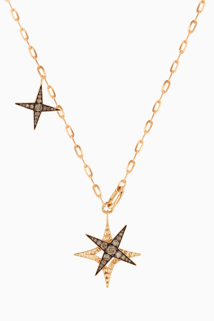 

Star Diamond Charm Necklace in 18kt Rose Gold