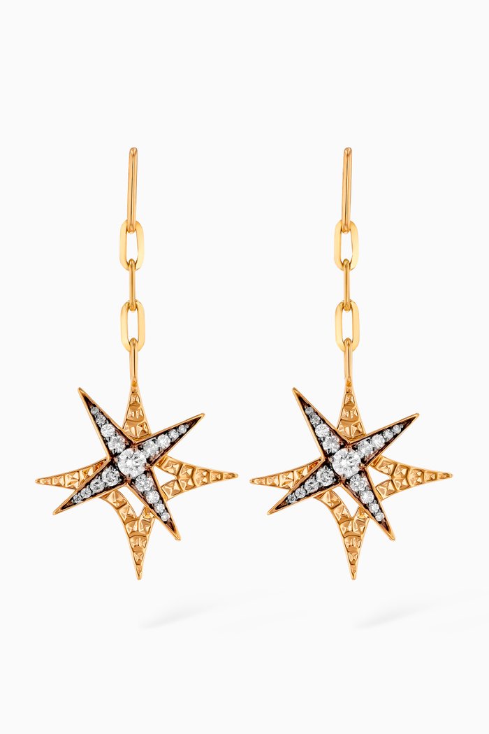 

Star Diamond Drop Earrings in 18kt Yellow Gold