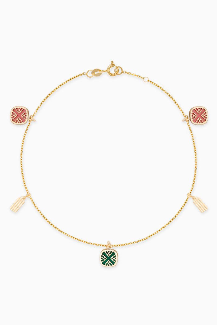 

Amelia España Mother of Pearl Anklet in 18kt Yellow Gold
