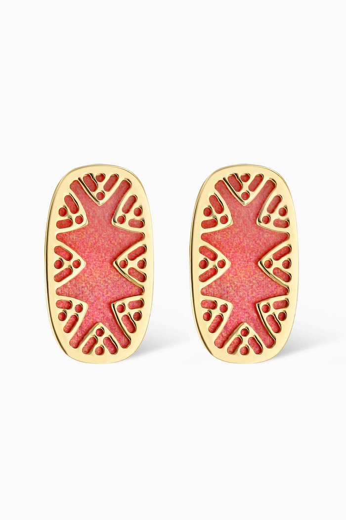 

Amelia Sunrise Mother of Pearl Earrings in 18kt Yellow Gold