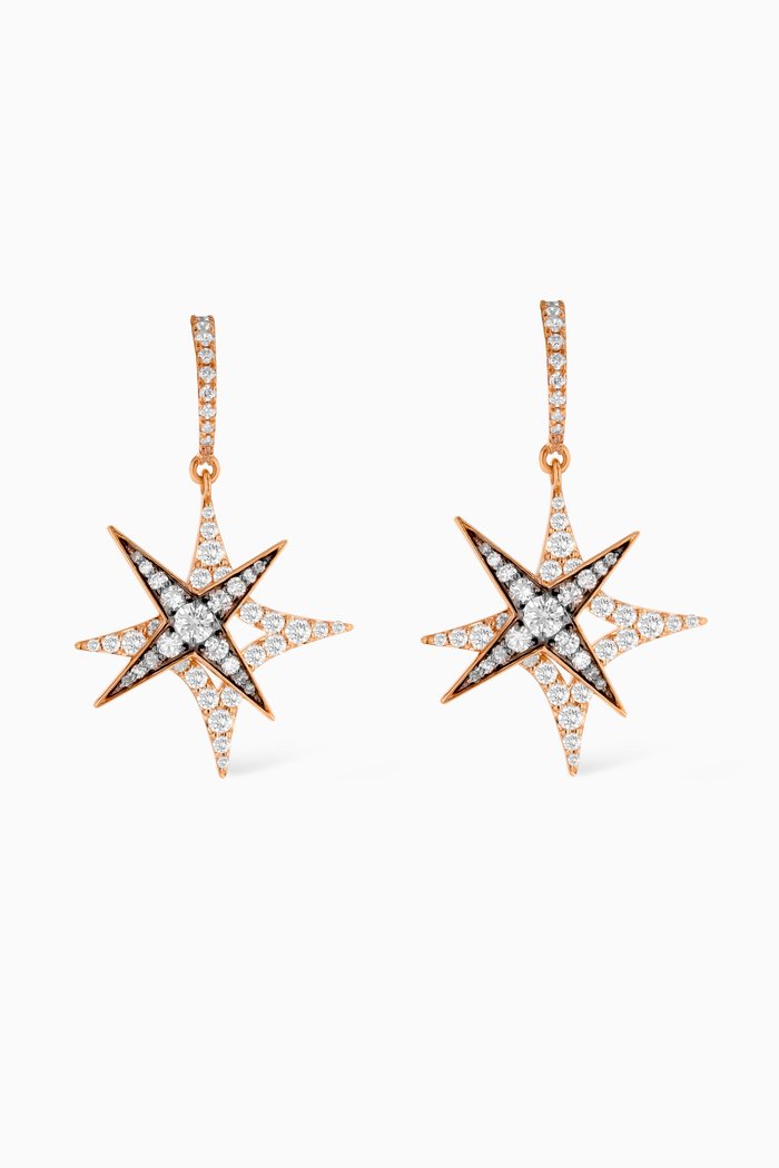 

Star Diamond Drop Earrings in 18kt Rose Gold