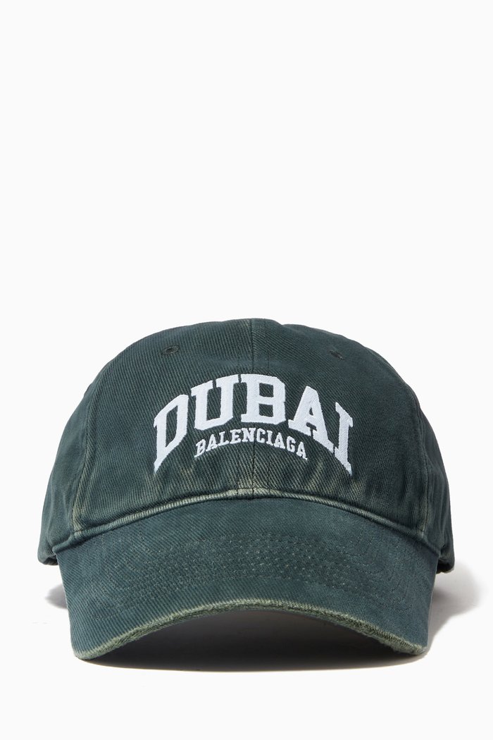 

Dubai Cap in Cotton Denim, Green