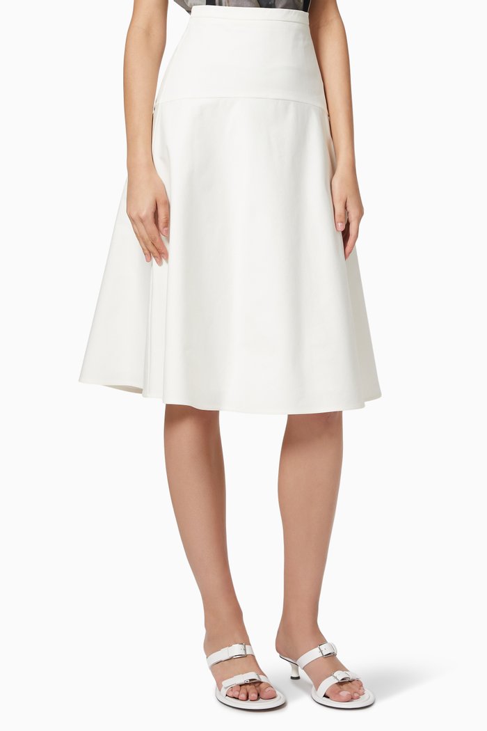

Cacio Skirt in Cotton Poplin, White