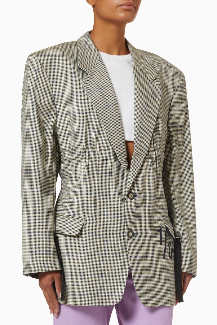

Oversized Blazer in Cotton, Multicolour