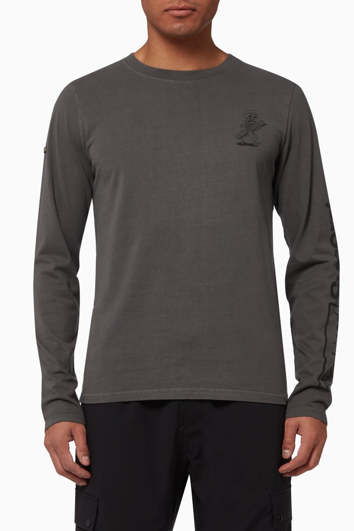 

Classic Long Sleeves Top in Cotton, Black