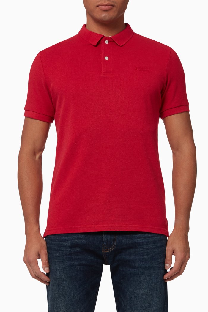 

Classic Polo Shirt in Cotton Piqué, Red