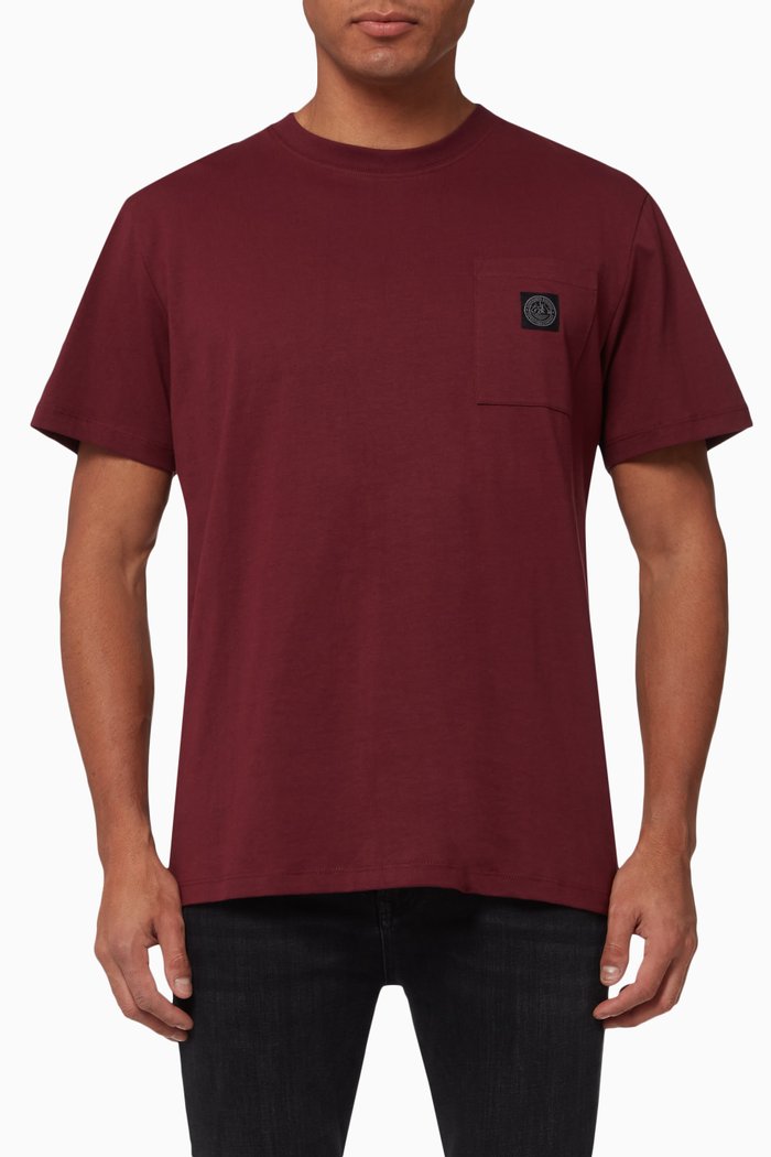 

Expedition Pocket T-shirt in Cotton Jersey, Burgundy