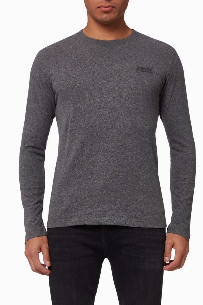 

Vintage Logo Long Sleeves Top in Cotton, Grey