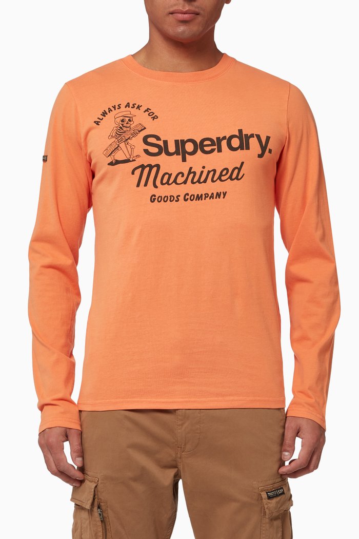 

Classic Long Sleeves Top in Cotton, Orange