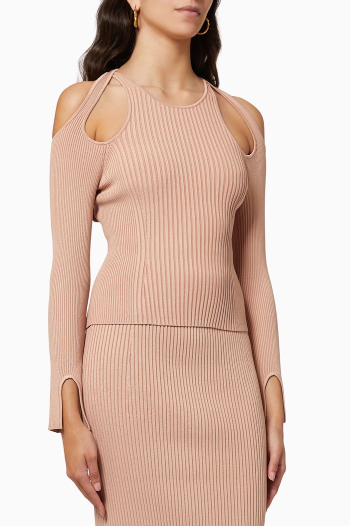 

Isabella Top in Compact Rib Knit, Pink