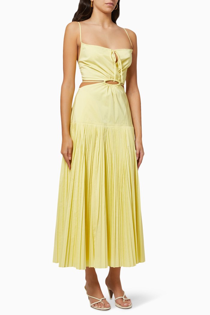

Rem Maxi Dress in Cotton Poplin, Yellow