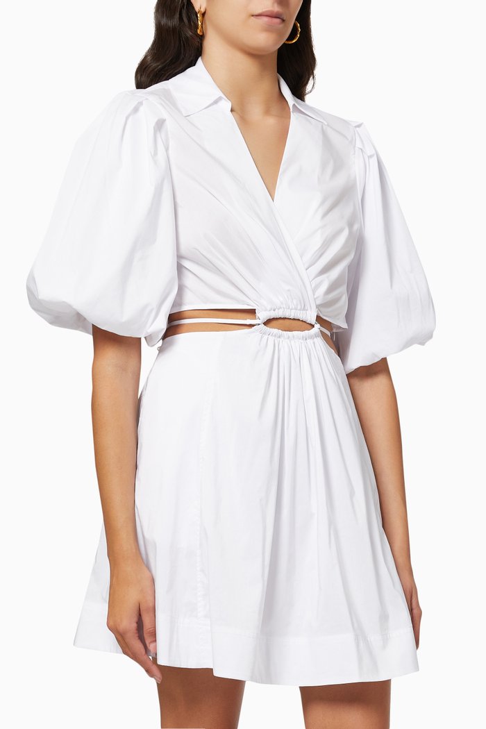 

Aulora Mini Dress in Cotton Poplin, White