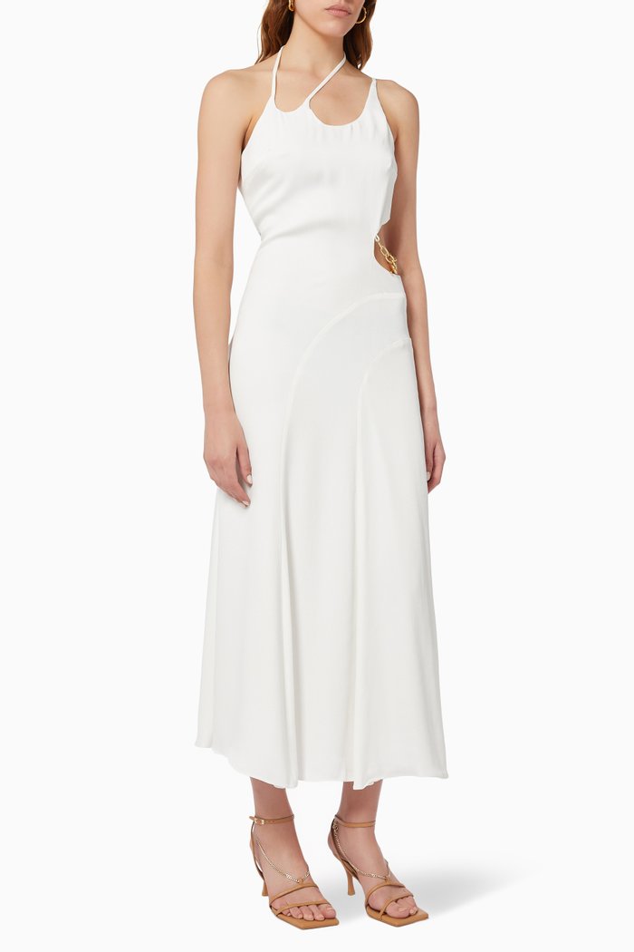 

Morena Midi Dress in Crepe, White
