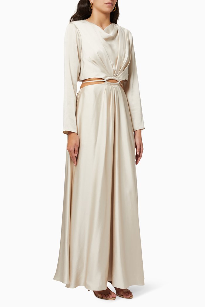 

Kamryn Leisure Dressing Gown in Satin, Neutral