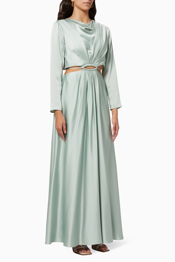 

Kamryn Leisure Dressing Gown in Satin, Green
