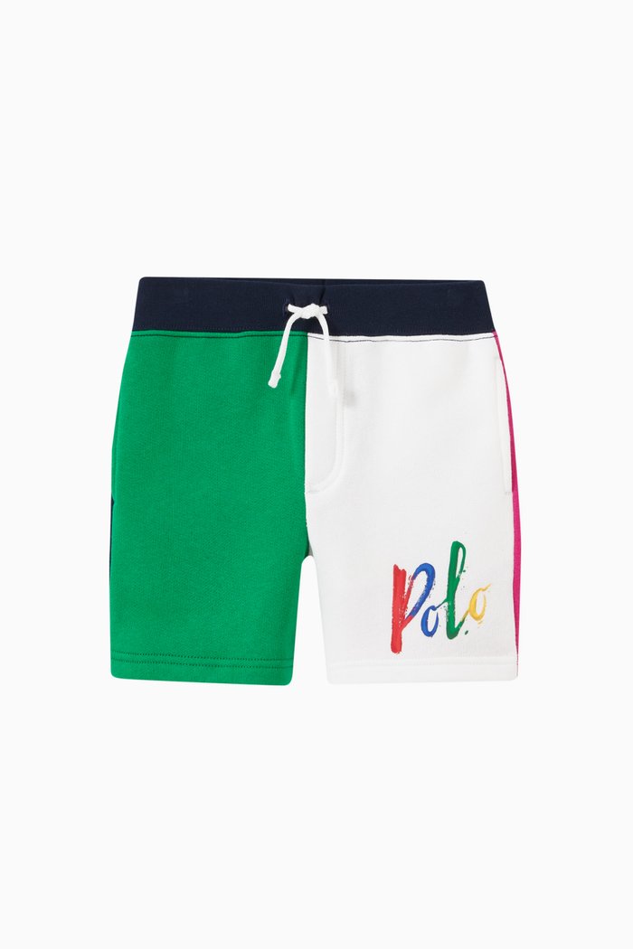Colour Block Shorts in Cotton, Multicolour