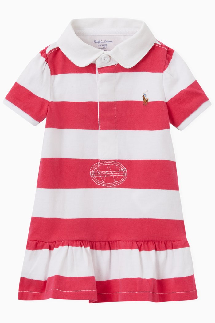 

Striped Dress in Cotton, Pink