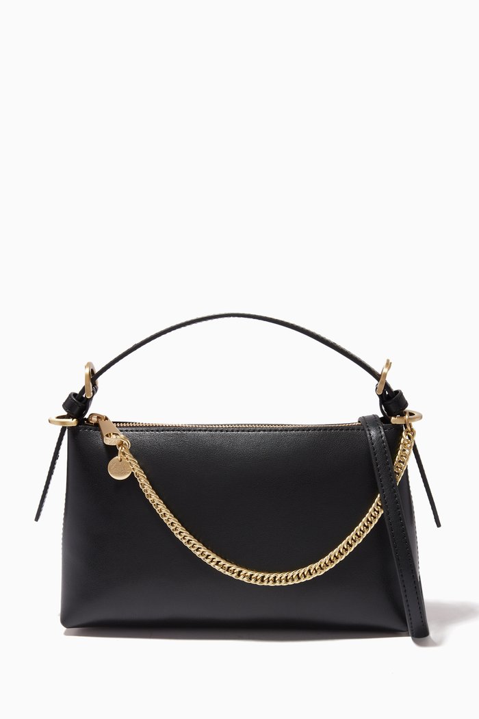 

Posen Zip Top Crossbody Bag in Leather, Black