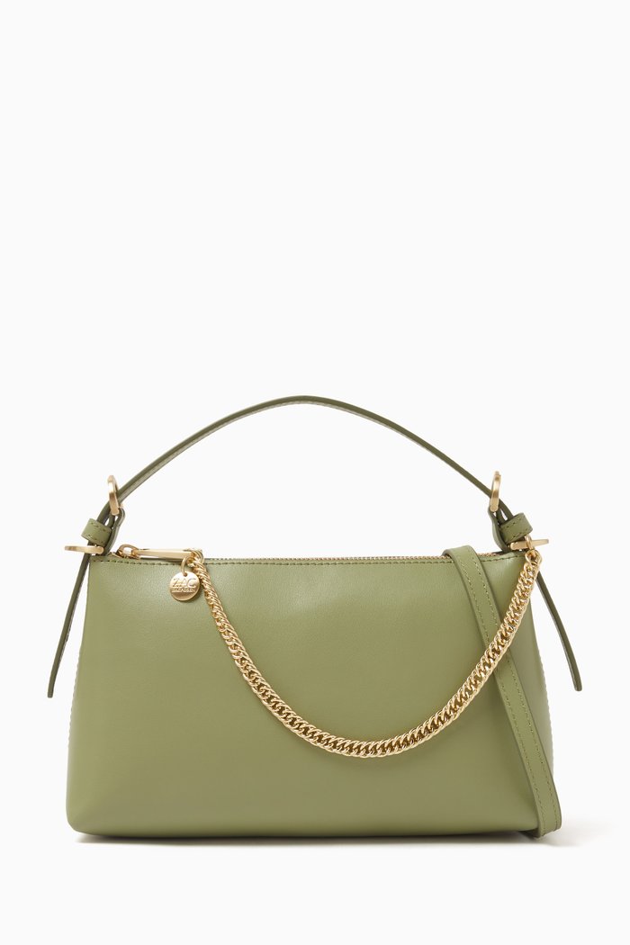 

Posen Zip Top Crossbody Bag in Leather, Green