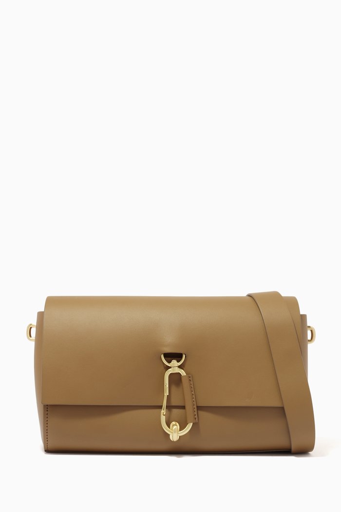 

Belay Shoulder Bag in Leather, Brown