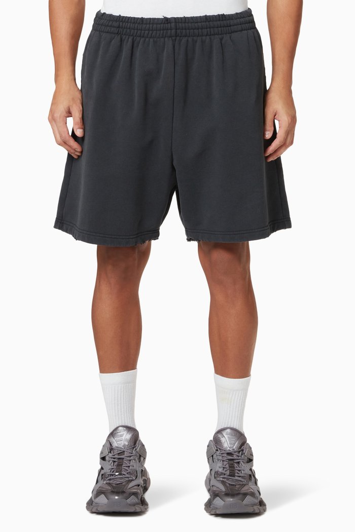 

Political Campaign Large Fit Sweat Shorts in Cotton Fleece, Black