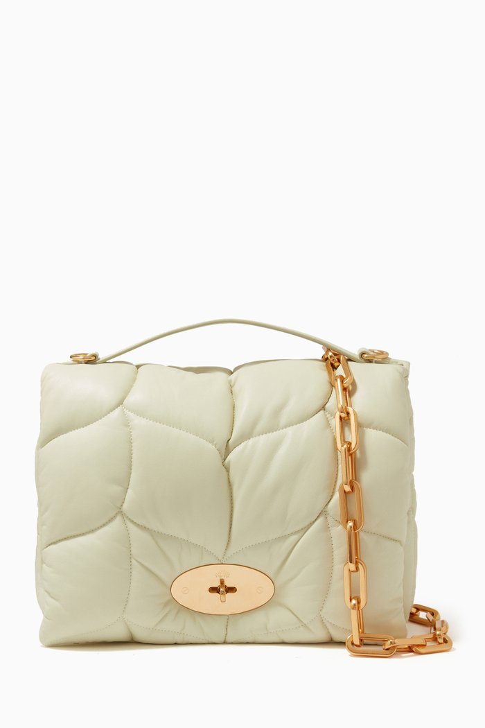 Softie Crossbody Bag in Leather, Yellow