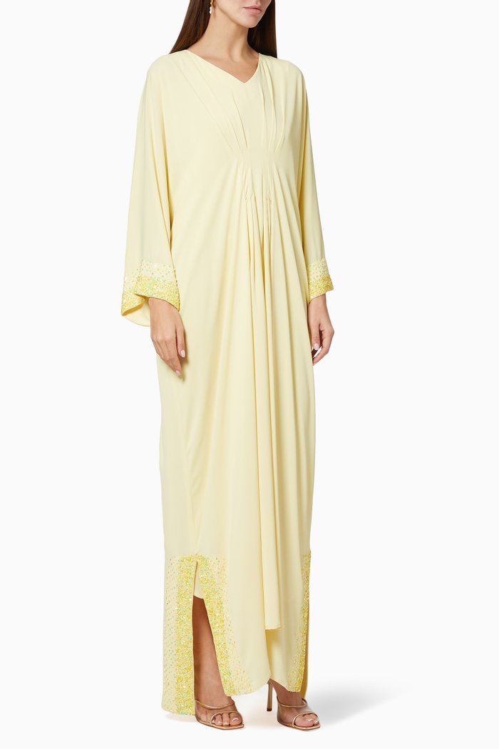 

Gathered Long Sleeve Kaftan, Yellow