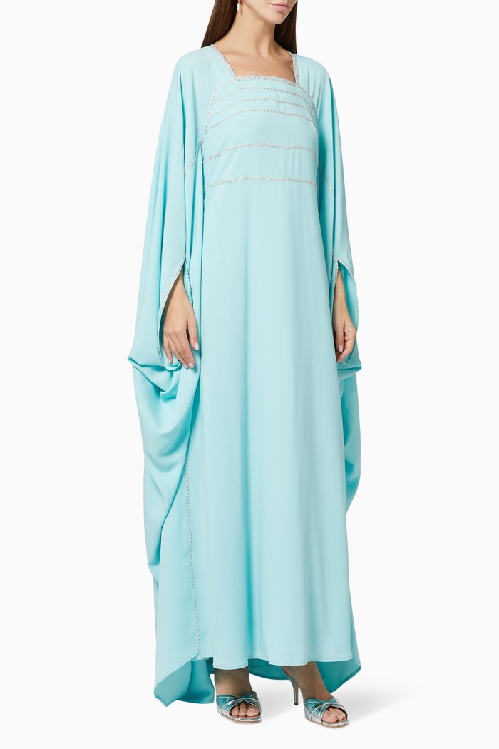 

Lace Trim Kaftan, Blue