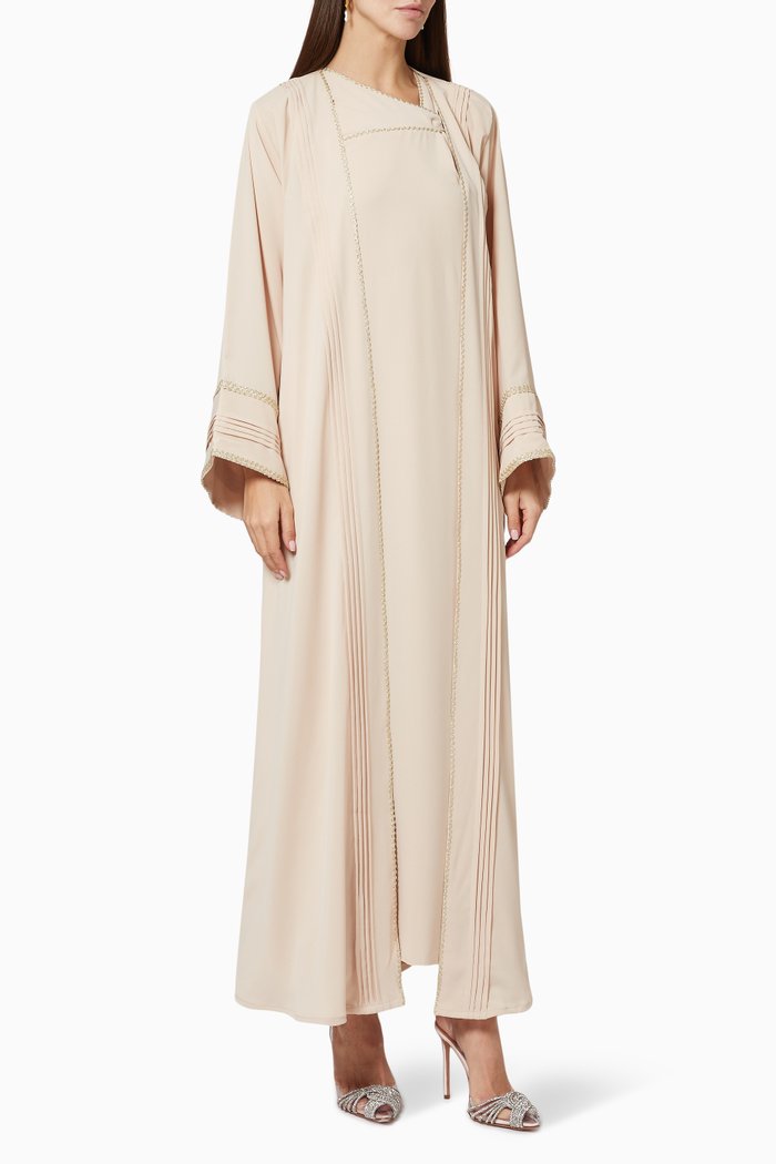 

Lace Trim Dress & Jacket Set, Neutral