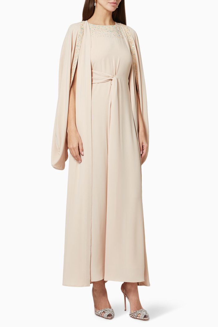 

Embellished Dress & Jacket Set, Neutral