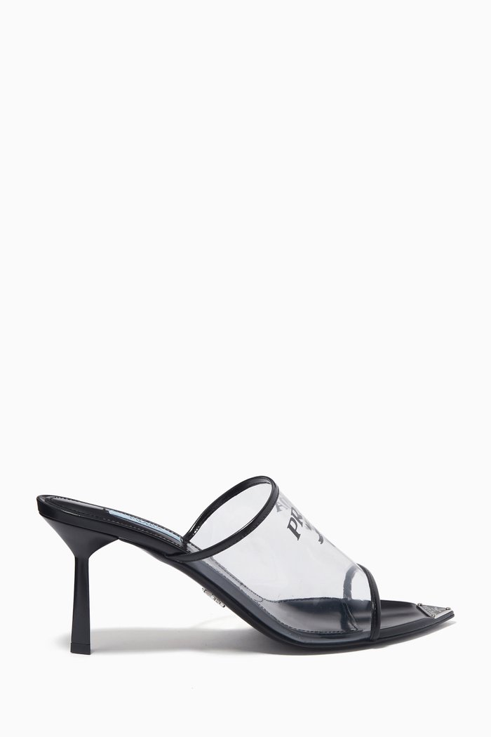 

Printed Logo Mules in Plexiglas®, Black