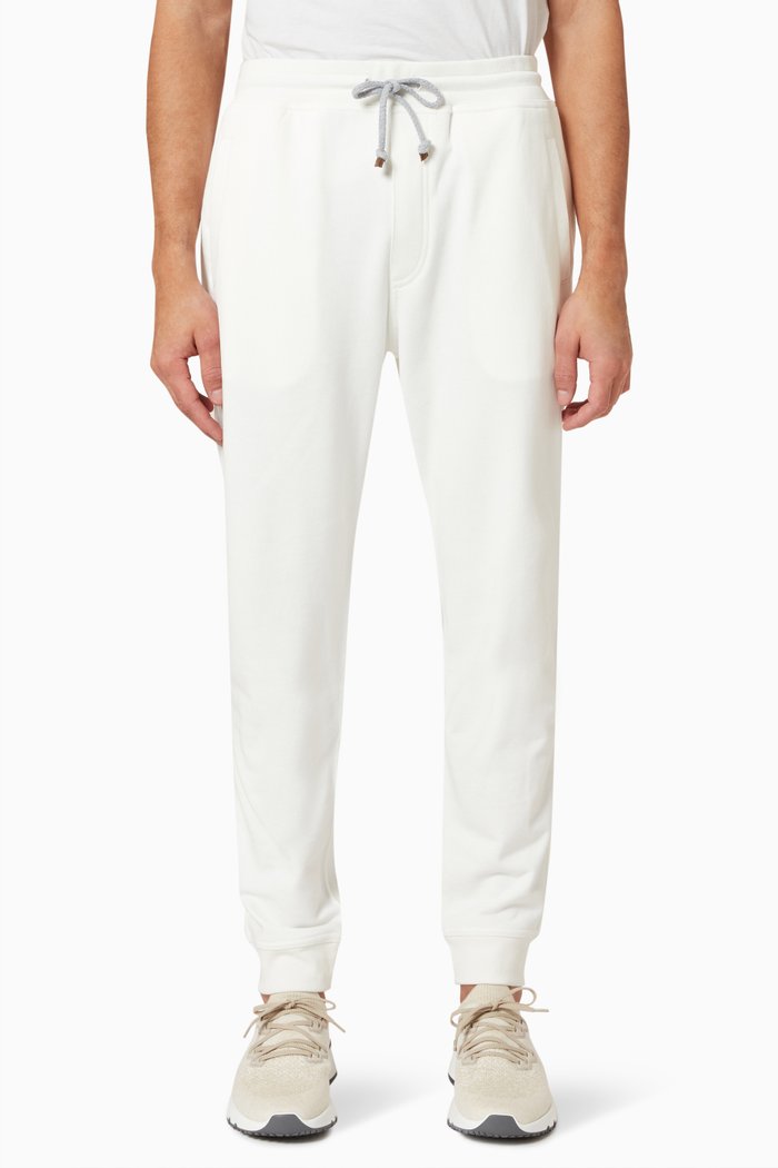 

Sweatpants in Cotton-blend Fleece, White