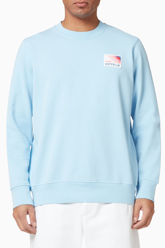

Casa Clouds Patch Sweatshirt in Organic Cotton, Blue