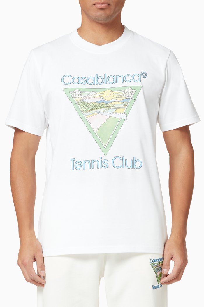 

Tennis Club Icon Printed T-Shirt in Cotton Jersey, White