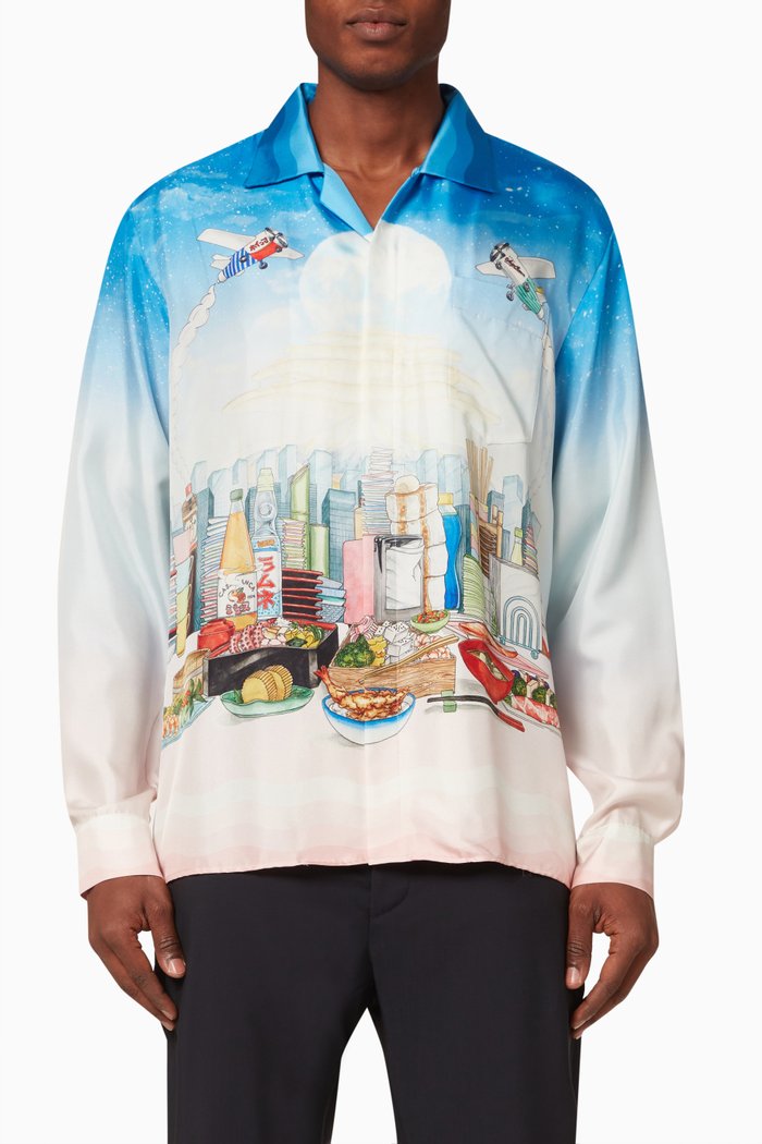 

Casa Cafe Long Sleeve Shirt in Silk, Multicolour