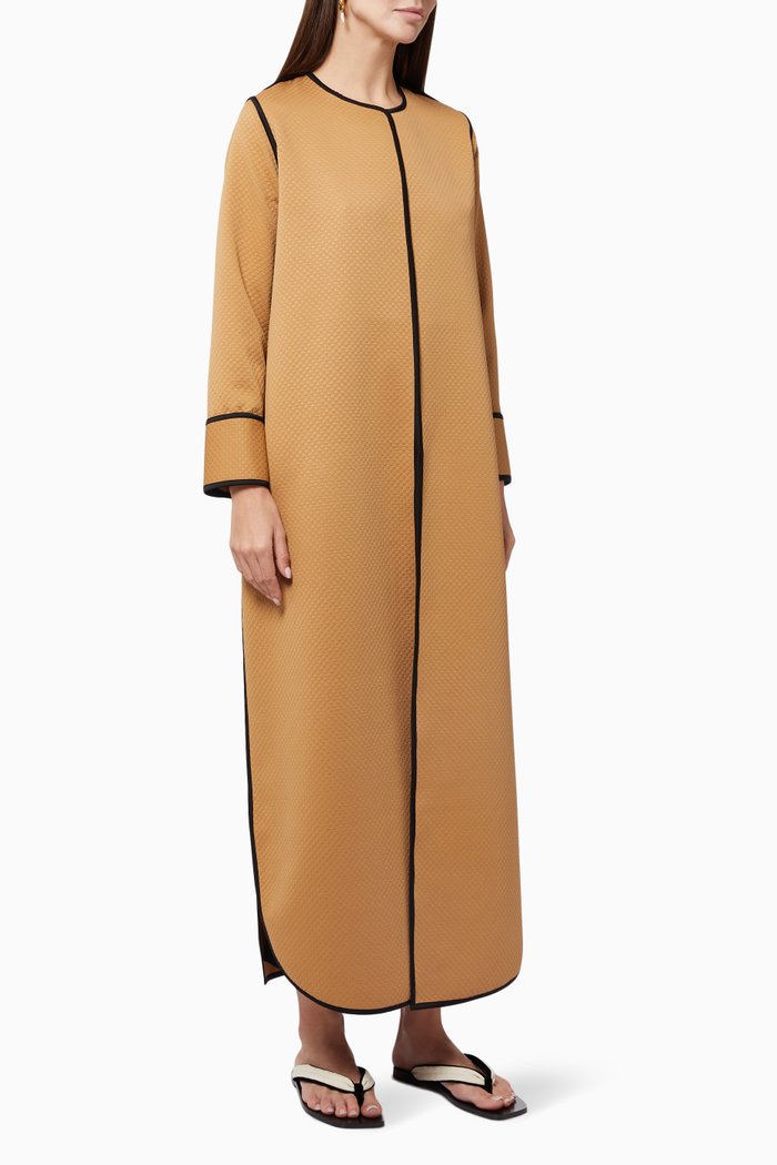 

Structured Abaya in Crepe, Metallic
