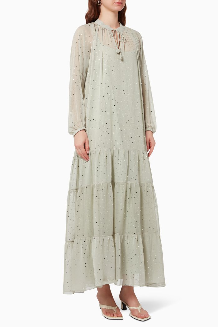 Sandra Polka Dot Kaftan, Green