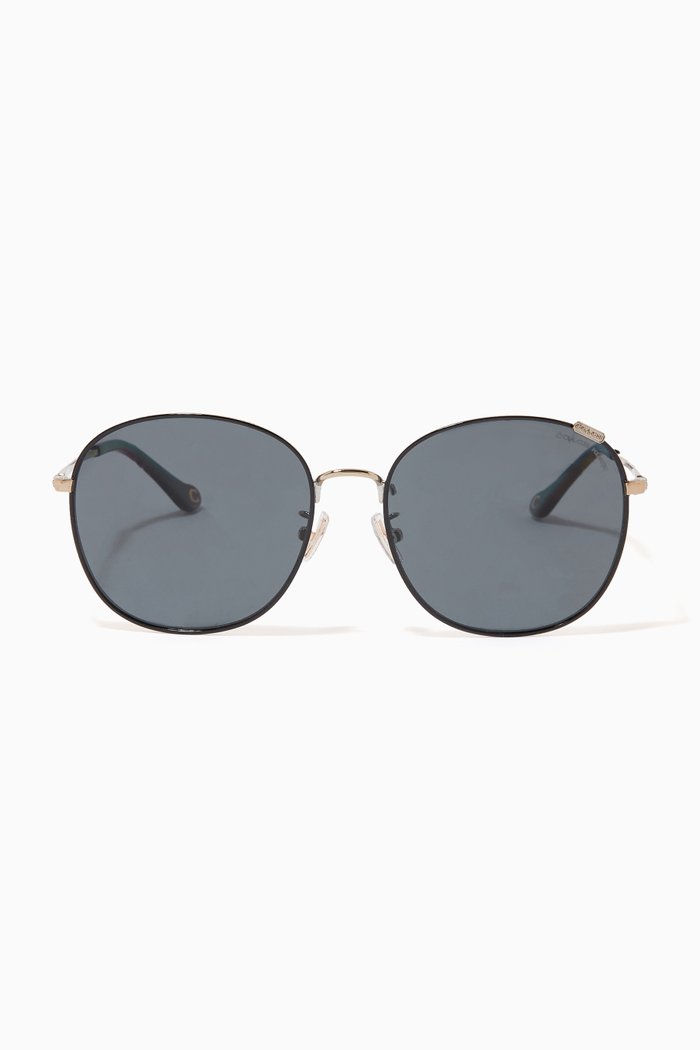 

Round Sunglasses in Metal, Black