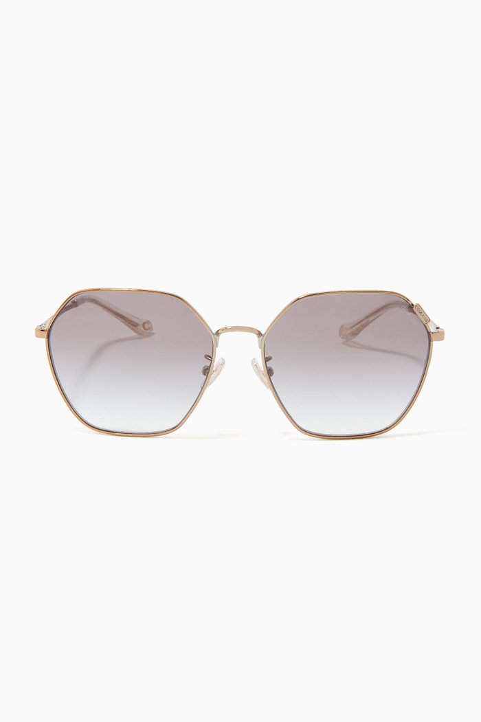 

Hexagonal Sunglasses in Metal, Gold