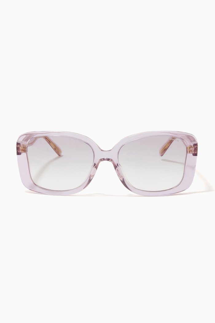 

C Twist Square Sunglasses in Acetate, Purple