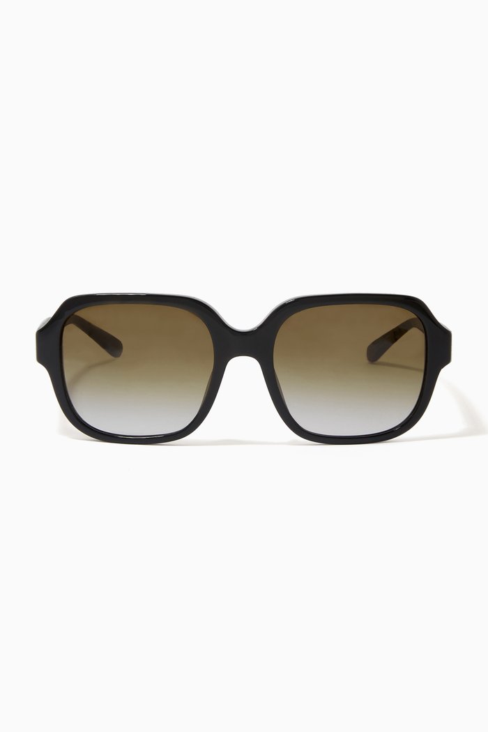 

Rectangular Sunglasses in Acetate, Black