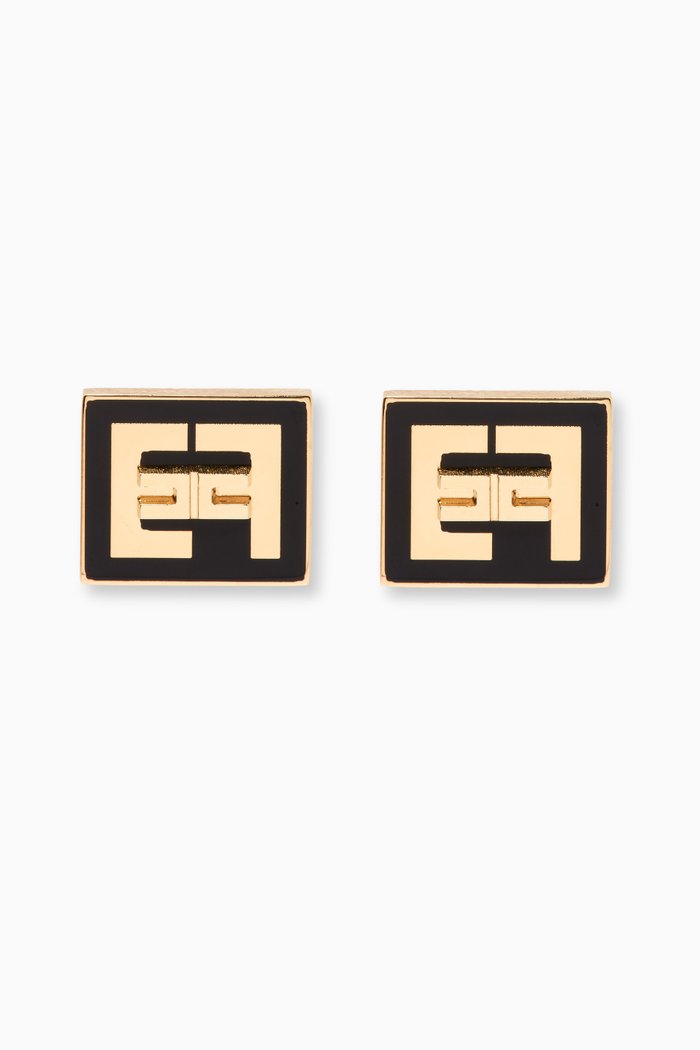 

Logo Earrings with Enamel, Black
